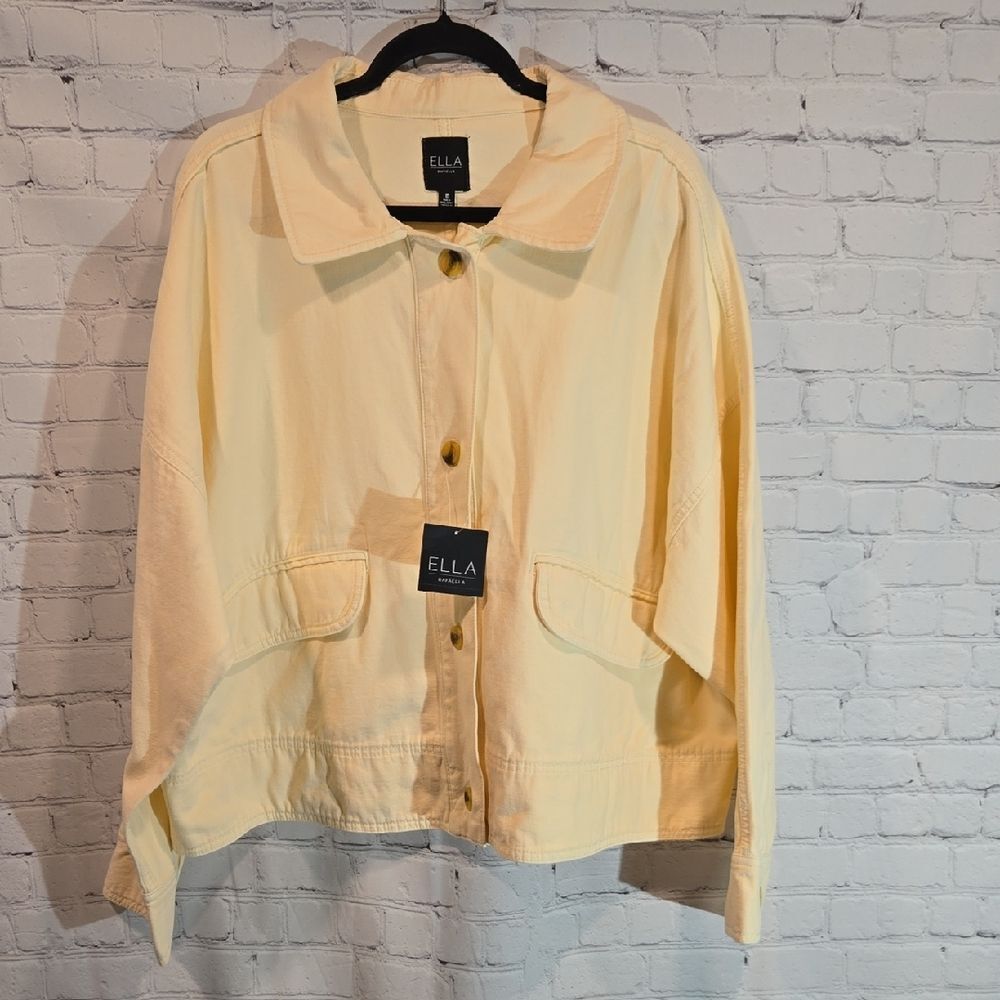 Ella Rafaella Cream Denim Jacket Size 3X NWT